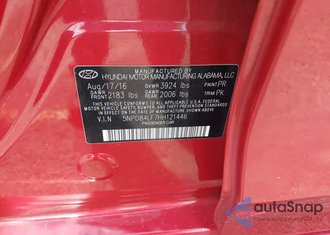 2017 Hyundai Elantra Se из США, поврежденный, VIN 5NPD84LF7HH121446